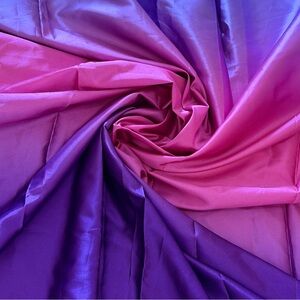 Vibrant Pink and Purple Ombré Satin Fabric